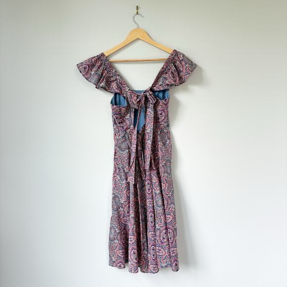 Banana Republic Tie-Back Midi Dress Blush Ash SP - Picture 4 of 10